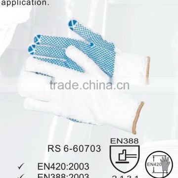 RS SAFETY Blue and white color with pvc dotted hand gardening gloves