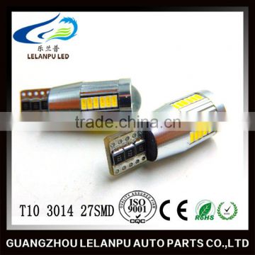 TOP Quality T10 3014 27SMD with lens LED CAR Light daytime running light auto door lamp led Signal Light