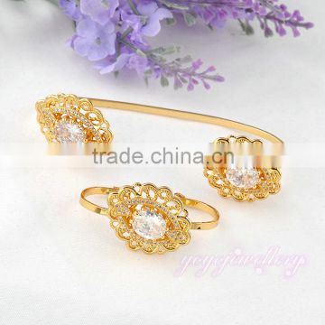 Fashion jewelry set fancy chain brass palm bracelet for girls