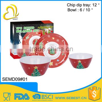 best selling melamine ware round shape melamine christmas dinnerware