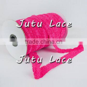 Hot Pink Lace Elastic - Choose 1 or more colors 1 inch for Baby Headbands - Hairbow Supplies, Etc