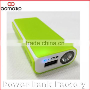 AK-03 flashlight oem power bank 5200mah china manufacture mobile power supply mult-function colorfull