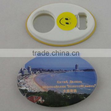 2015 promotional gift tin plate magnet bottle opener for souvenir