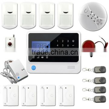 Wireless alarm system compatible with gas sensor|smoke sensor,App controlled GSM alarm system family safety