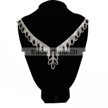 Hotsale Rhinestone neckline Applique Trim motif applique collar for apparel