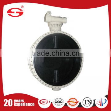 Fanged type rubber seated stainless steel Bare Stem Double Flange Butterfly Valve
