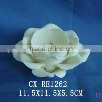 ceramic white flower craft for candle holder