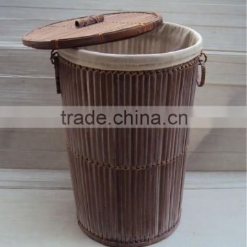 Cheap bamboo line wash laundry basket