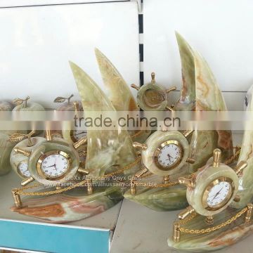 Multi Green Onyx Ship Clocks 100% handcrafted