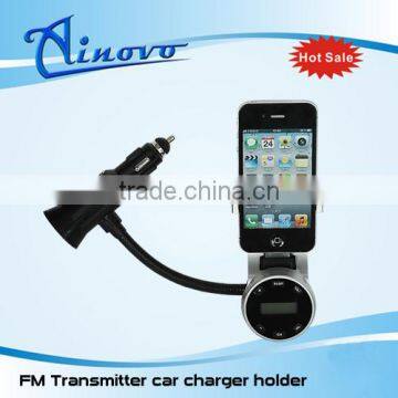 fm transmitter for iphone 5 with car charger holder