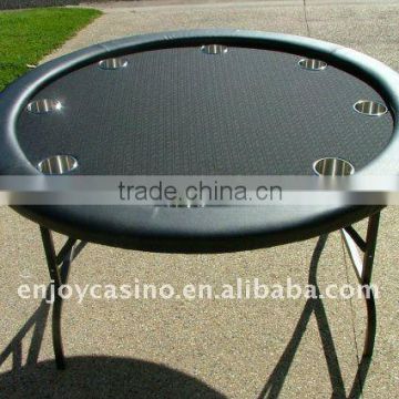 48"Casino Professional Round Folding Leg Poker Table with great Speed Cloth and Steel Cupholders