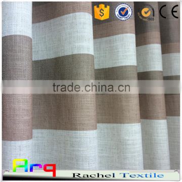 Printed stripe in Linen/Polyester pure style fabric for Curtain, cushion cover, bedding India style