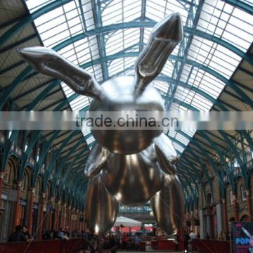 Giant Helium Silver Inflatable Rabbit for Advertising Decoration