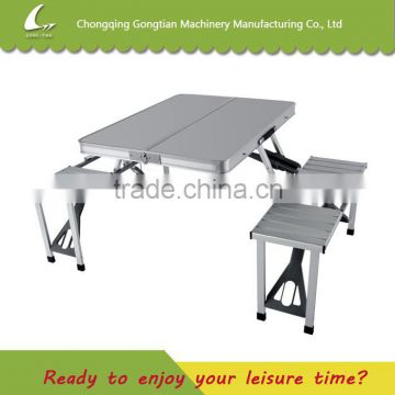 Modern design aluminum folding table with chair