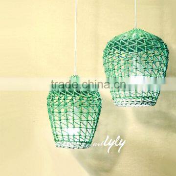 Unique round green wicker lampshade wholesale