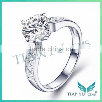 diamond jewellery 925 Sterling Sliver Wedding Rings 9 Hearts & Flower VVS1 E-F Round Cut Moissanite Diamond Grils Rings Price