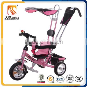 Original design outdoor 3 wheel kid tricycle baby with adjustable roof for sale