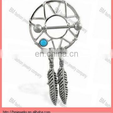 dream catcher nipple piercing jewelry rings in stainless steel bar custom and unique design