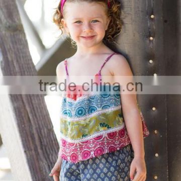 custom children clothes high quality flower fashion cotton top dress