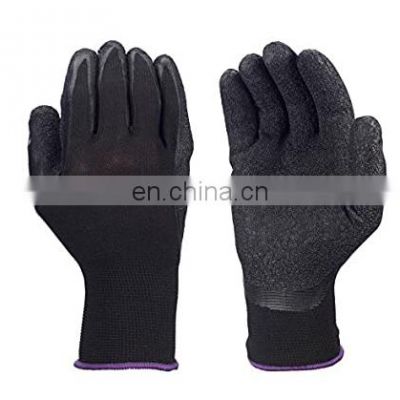 13 Gauge Black Nylon Crinkle Latex Palm Black Gloves For Metal Fabrication