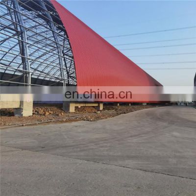 long span q235b carbon structural steel plate trusses coal steel structure football stadium
