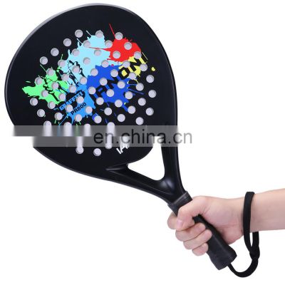 Custom high quality 3k graphite & carbon beach pelotas de padel tennis racket