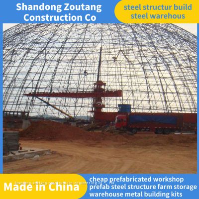 Large Span Steel Structure Space Frame Dome Coal Storage Shed Building