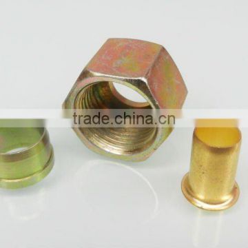 three pieces fittings nut cutting ring insert