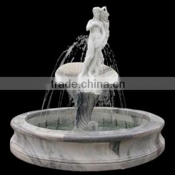 Outdoor Garden Hand Carved Statue Natural Marble White Fountain
