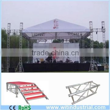 outdoor 6 pillars aluminum truss Roof and Stage with sond wings