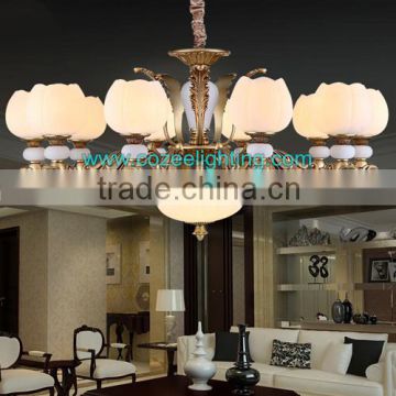 Best Selling Spain / Spanish Style Modern Jade Crystal Chandelier Pendant Light Hanging Lamp Restaurant Lighting CZ5026/10