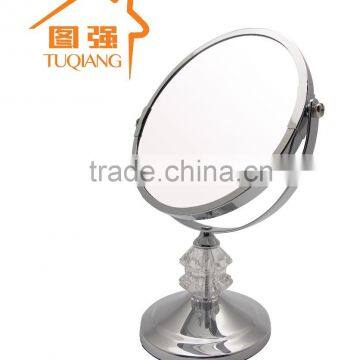 Round metal small table mirror