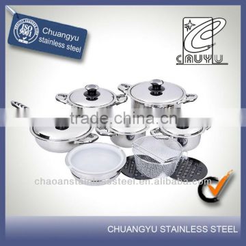 16 pcs Induction New temperature kob stainless steel accessory cookware set