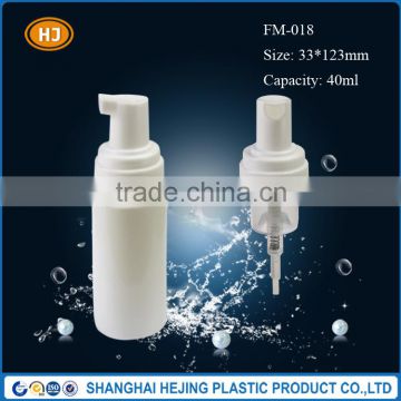 40ml white plastic foam pump bottle for facial foam