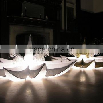 White Lighted Inflatable Lotus on Gound