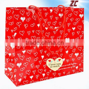 2013 High Quality Eco-Friendly Red Paper Bag with Handle /Paper Gift Bag Factory Direct Sale