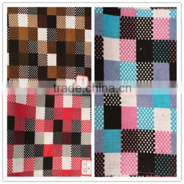 Hot selling check design prining canvas stock fabric for bags