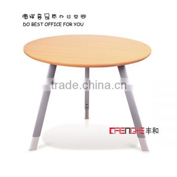 Small Round Wood Panel Office Meeting Table