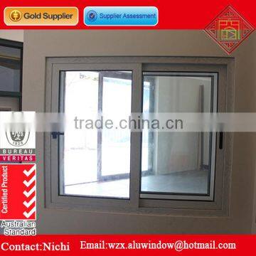 White oak wood grain color alumnium sliding windows