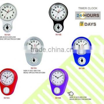 2015 new promotional timer wall clock with temperature