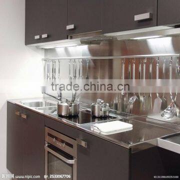 stainless steel countertop kitchen cabinet