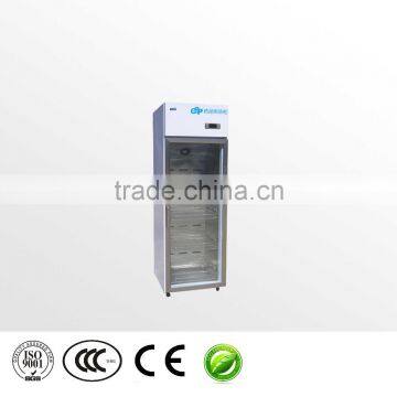 2 to 8 Degree glass door laboraory medical refrigerator