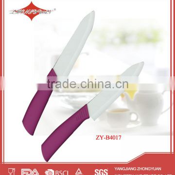 High quality pink rubber handle ceramic chef knife