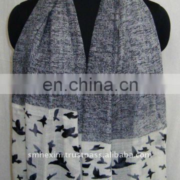 Hand printed scarf, Silk Pashmina Printed shawls