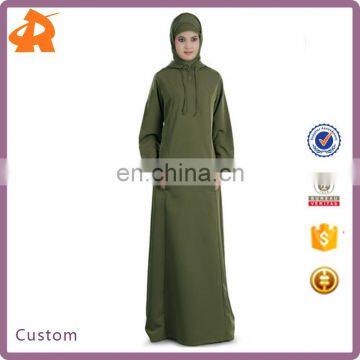 customize green 100%cotton abaya dubai,winter abaya dress with hood
