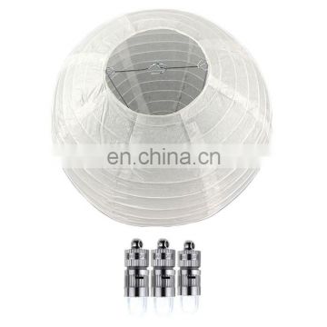 led paper lantern Chinese round paper lantern with led light per pack include 3 leds (support custom pack )