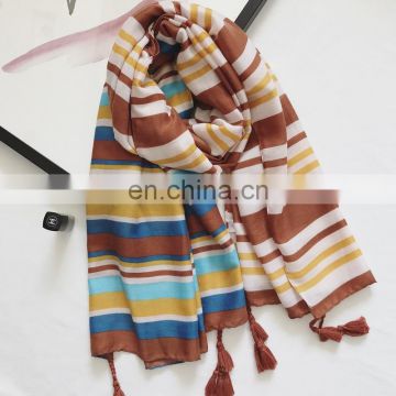 Stripe viscose shawl