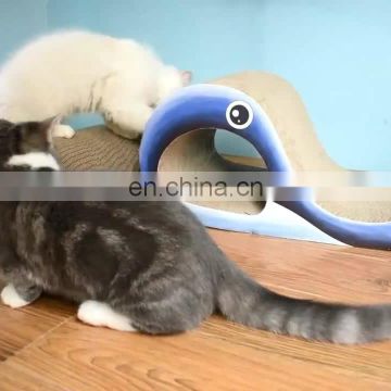 New style combination scratching board whale shape scratcher toy for pet cat
