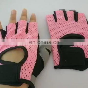 Hampool Anti Slip Ventilated Customized Women Fingerless Gym Hand Gloves