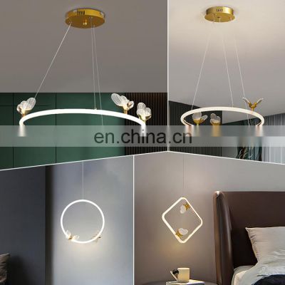 New Listed Indoor Decoration Acrylic White Black Gold Modern Living Room Bedside LED Pendant Lamp